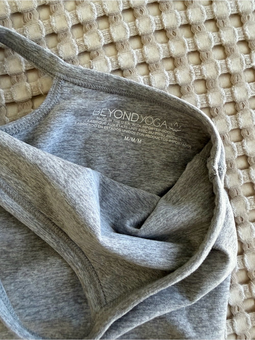 Beyond Yoga Light Heather Gray Racerback Tank + Leggings